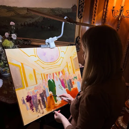Elegant Live Wedding Painting by Roxana - Image 1