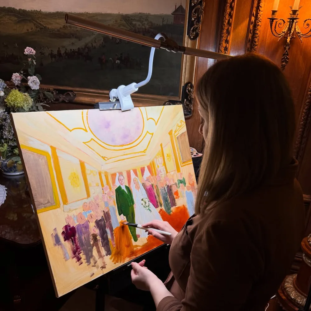 Elegant Live Wedding Painting by Roxana - Image 1