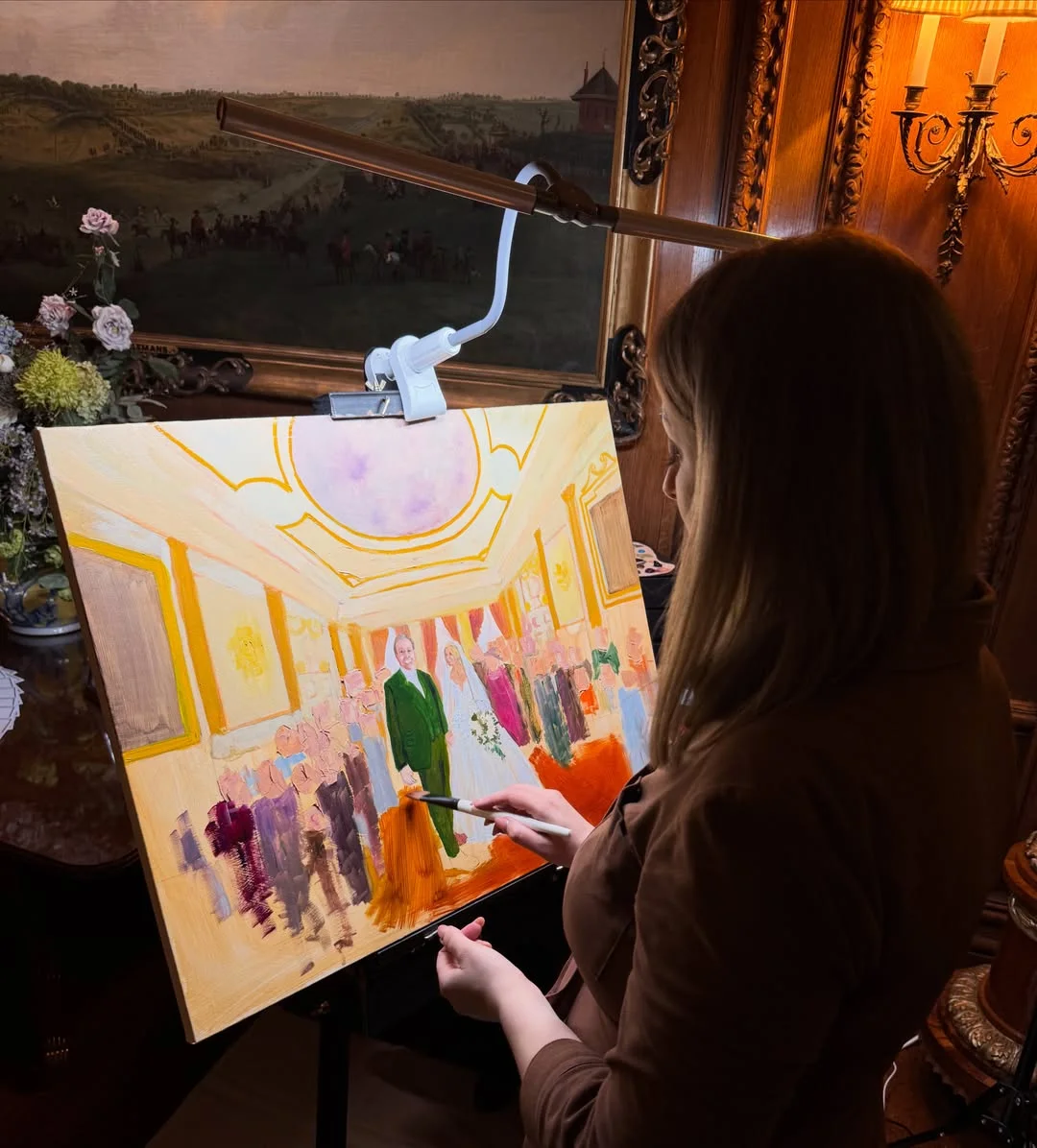 Elegant Live Wedding Painting by Roxana - Image 1