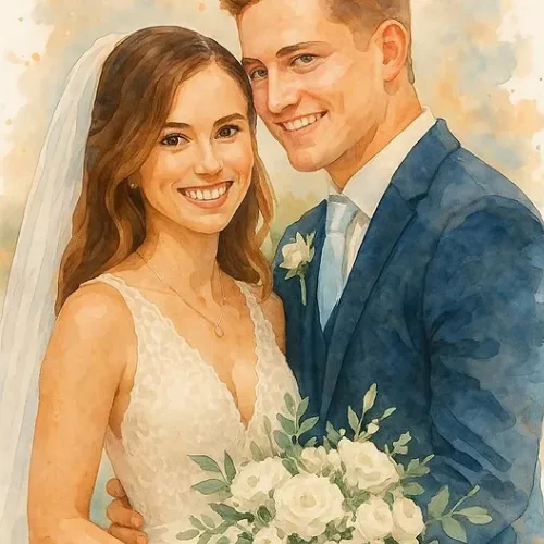Elegant Live Wedding Painting by Roxana - Image 1