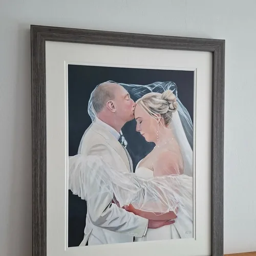 Couple-Focused Photorealistic Live Wedding Portrait - Thumbnail 11