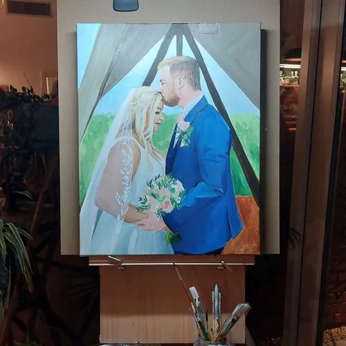 Couple-Focused Photorealistic Live Wedding Portrait - Thumbnail 14