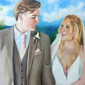 Couple-Focused Photorealistic Live Wedding Portrait - Thumbnail 6