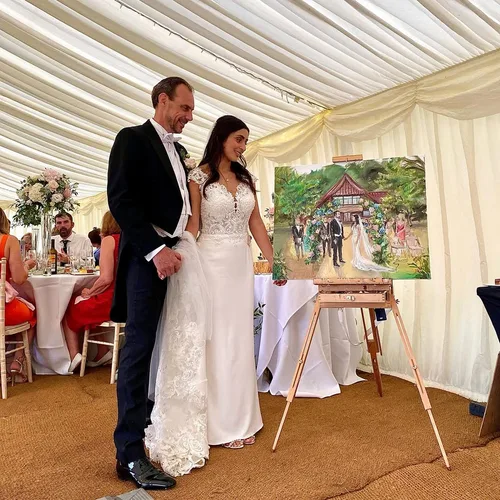 Romantic, Storytelling Live Wedding Painting by Krystyna - Thumbnail 15