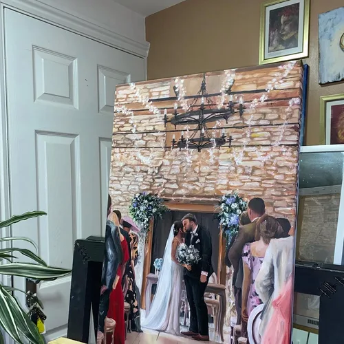 Romantic, Storytelling Live Wedding Painting by Krystyna - Thumbnail 6