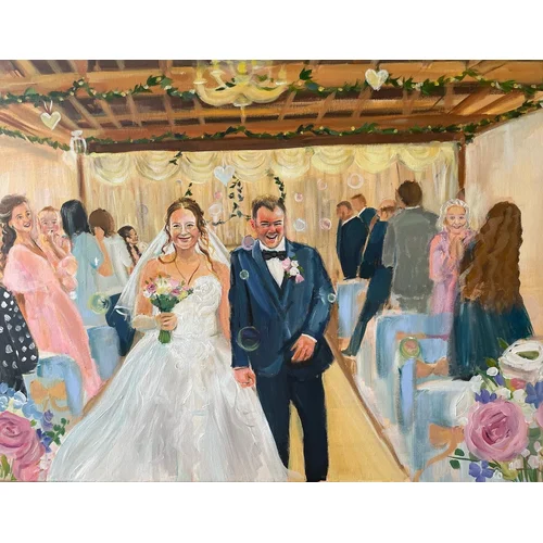 Romantic Live Wedding Painting with an Evening Reveal by Alice - Thumbnail 8