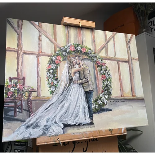 Romantic, Storytelling Live Wedding Painting by Krystyna - Thumbnail 17