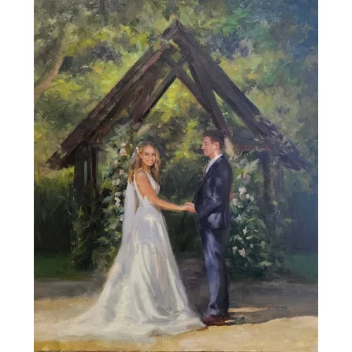 Capturing Love: Timeless Live Oil Portraits and Wedding Scenes - Image 4