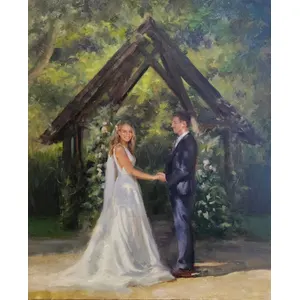 Capturing Love: Timeless Live Oil Portraits and Wedding Scenes - Thumbnail 6