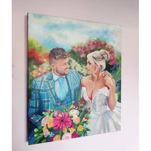 Couple-Focused Photorealistic Live Wedding Portrait - Thumbnail 29