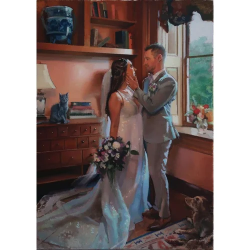 Old Masters–Trained Live Oil Wedding Painting by Anton - Thumbnail 10