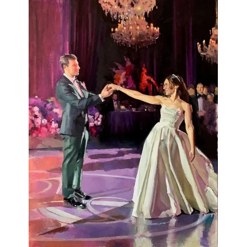 Old Masters–Trained Live Oil Wedding Painting by Anton - Thumbnail 5
