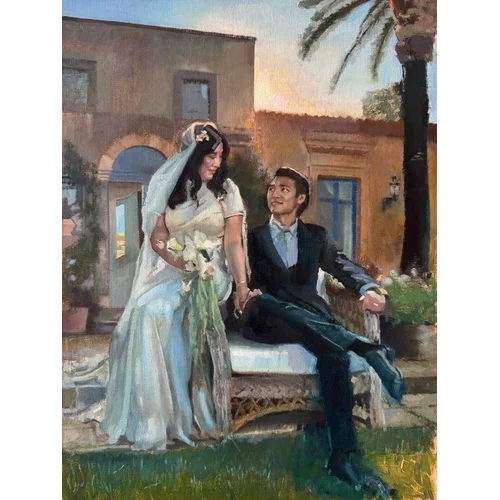Old Masters–Trained Live Oil Wedding Painting by Anton - Thumbnail 11