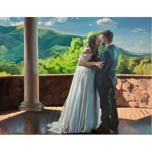 Old Masters–Trained Live Oil Wedding Painting by Anton - Thumbnail 7