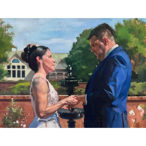 Old Masters–Trained Live Oil Wedding Painting by Anton - Thumbnail 15