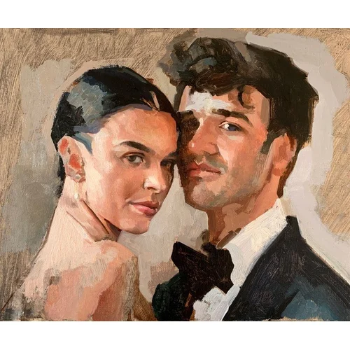 Old Masters–Trained Live Oil Wedding Painting by Anton - Thumbnail 12