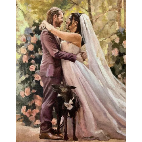 Old Masters–Trained Live Oil Wedding Painting by Anton - Thumbnail 1