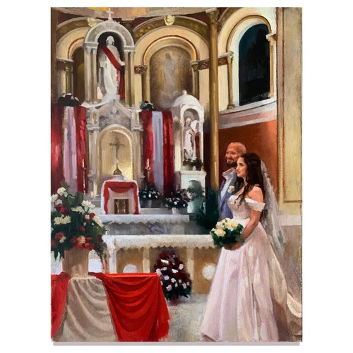 Old Masters–Trained Live Oil Wedding Painting by Anton - Thumbnail 19