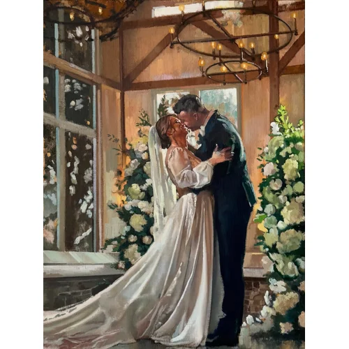 Old Masters–Trained Live Oil Wedding Painting by Anton - Thumbnail 3