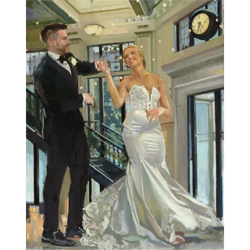 Old Masters–Trained Live Oil Wedding Painting by Anton - Thumbnail 2