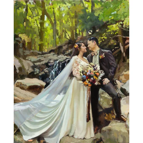 Old Masters–Trained Live Oil Wedding Painting by Anton - Thumbnail 18