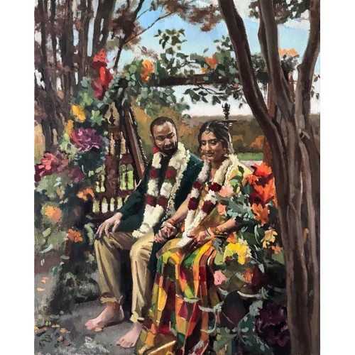 Old Masters–Trained Live Oil Wedding Painting by Anton - Thumbnail 16