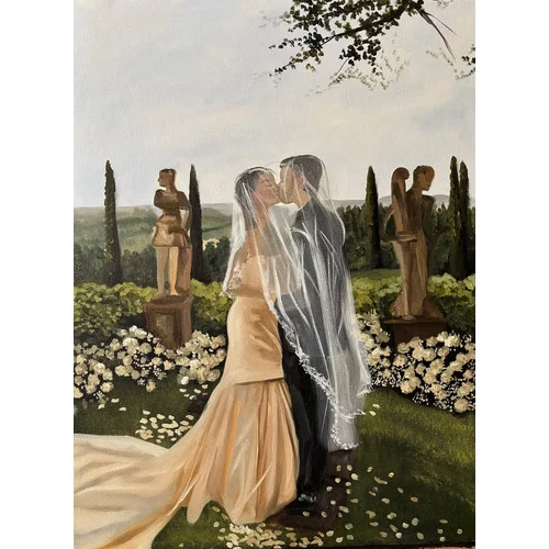 Heirloom-Quality Live Wedding Painting by Rachel - Thumbnail 6