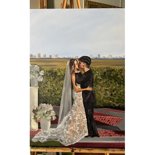 Heirloom-Quality Live Wedding Painting by Rachel - Thumbnail 2