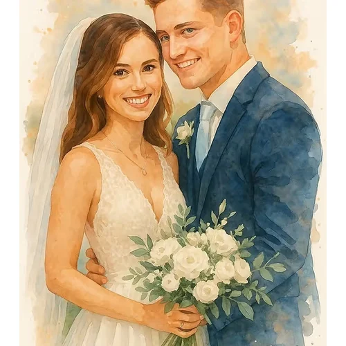 Elegant Live Wedding Painting by Roxana - Image 4