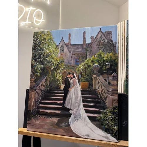 Romantic, Storytelling Live Wedding Painting by Krystyna - Thumbnail 7