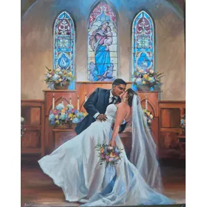 Realism-Focused Live Wedding Painting by Mabel - Thumbnail 2