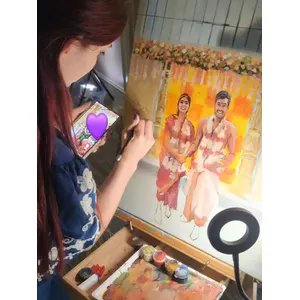 Realism-Focused Live Wedding Painting by Mabel - Thumbnail 6