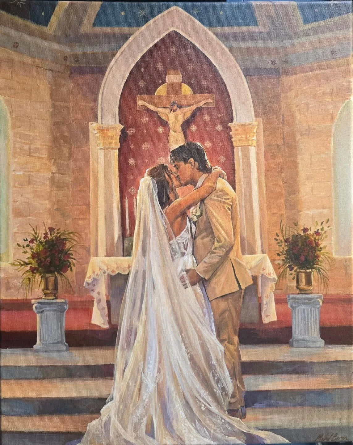 Realism-Focused Live Wedding Painting by Mabel - Image 1