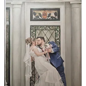 Realism-Focused Live Wedding Painting by Mabel - Thumbnail 7