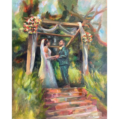 Vibrant Impressionist Wedding Painting by Ryan - Image 1