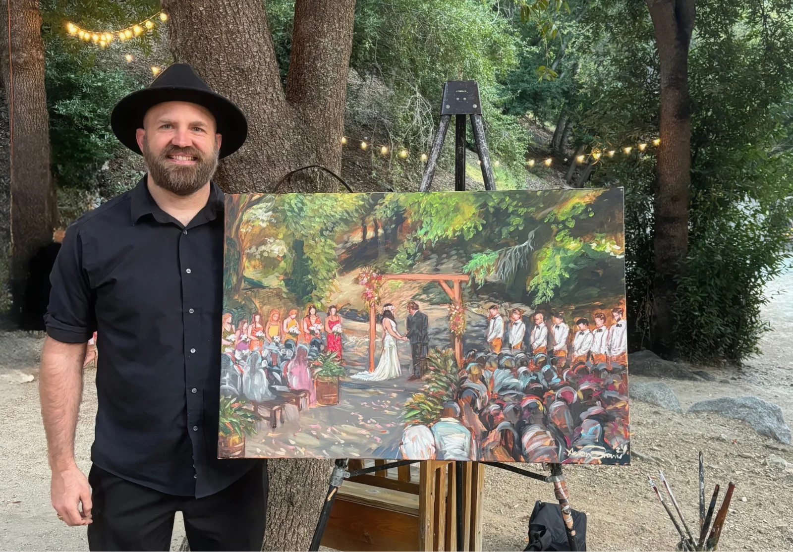 Husband & Wife Live Wedding Painting Team by Aeron & Tracy artwork