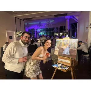 Expressive Acrylic Live Wedding Painting by Alexandra - Thumbnail 3