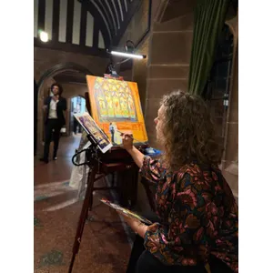 Amy painting live at Heather and Michael's beautiful September wedding in Liverpool.