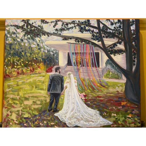 Romantic & evocative live wedding painting by Amy - Image 1