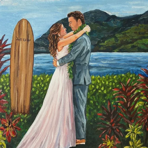 Romantic & Whimsical Live Wedding Painting by Hana - Image 1