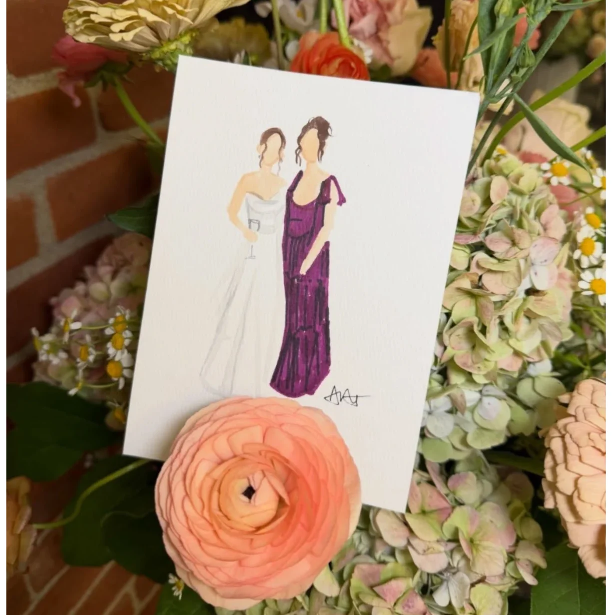 Live Hand-Painted Guest Portraits by Alexandra artwork