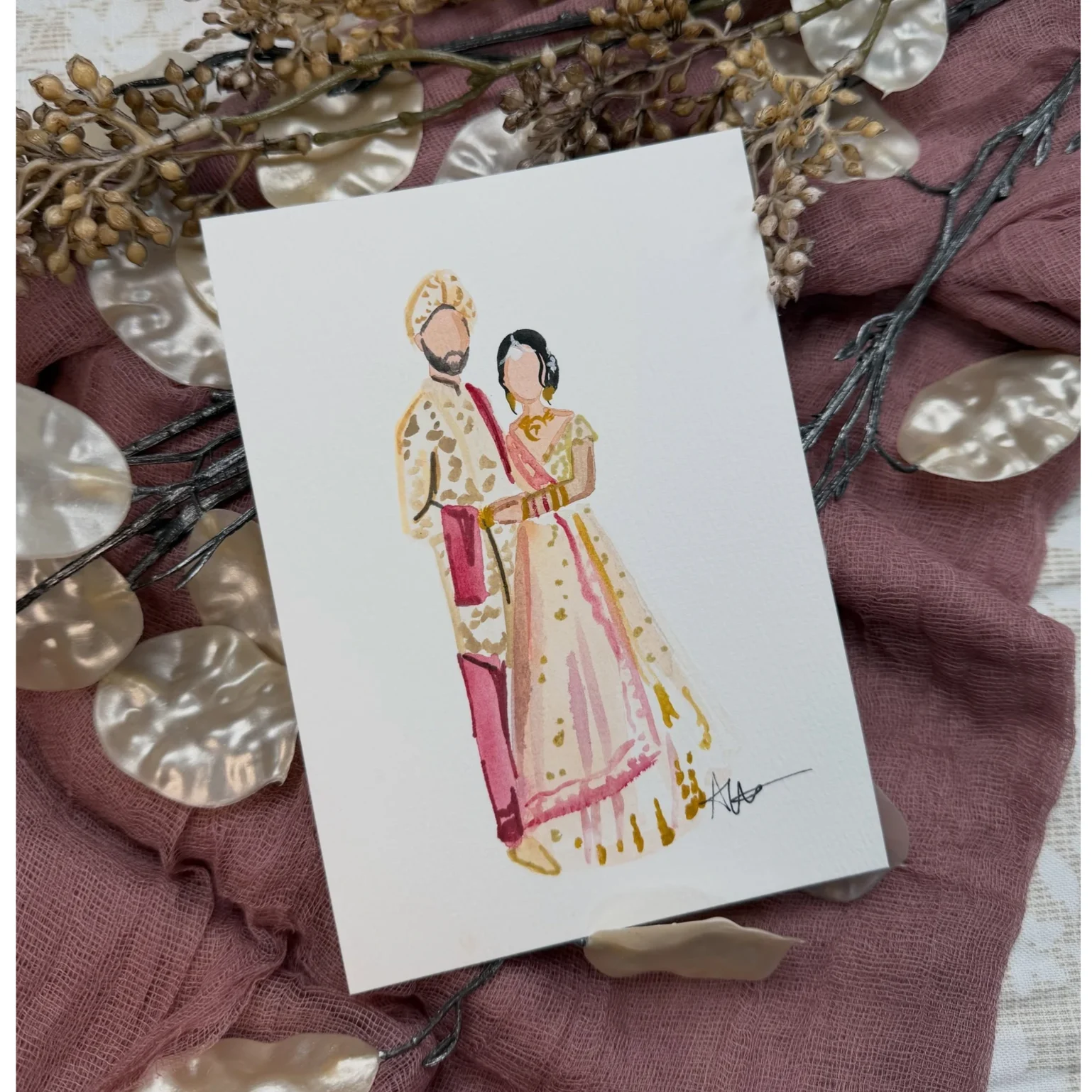 Live Hand-Painted Guest Portraits by Alexandra artwork