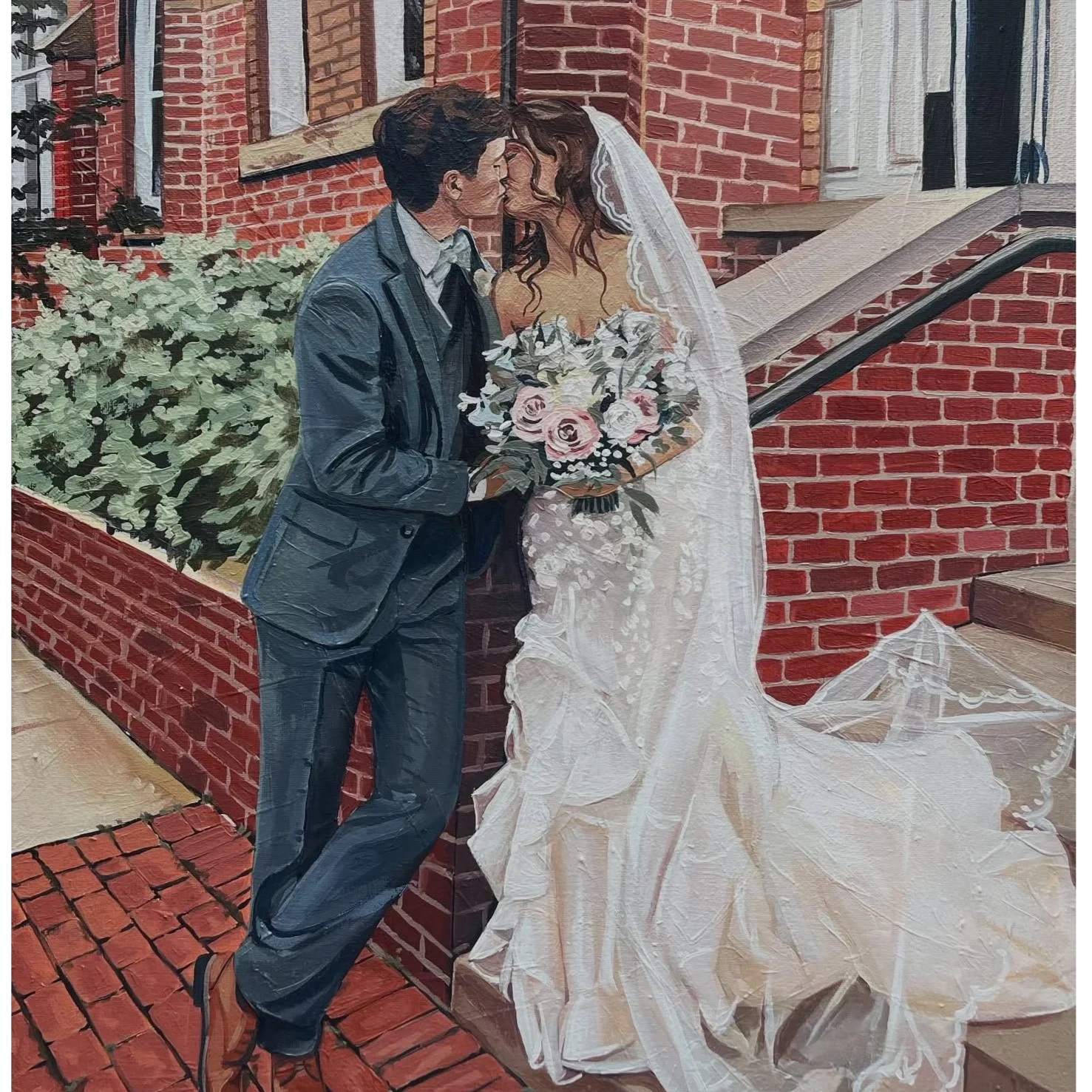Timeless Live Wedding Painting by Alexandra artwork