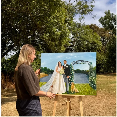 Elegant Live Wedding Painting by Roxana - Image 1
