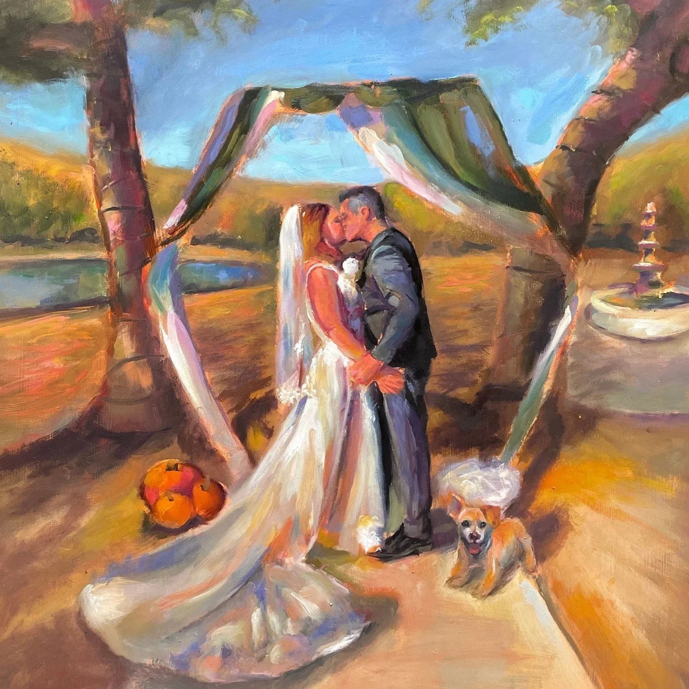 Vibrant Impressionist Wedding Painting by Ryan artwork