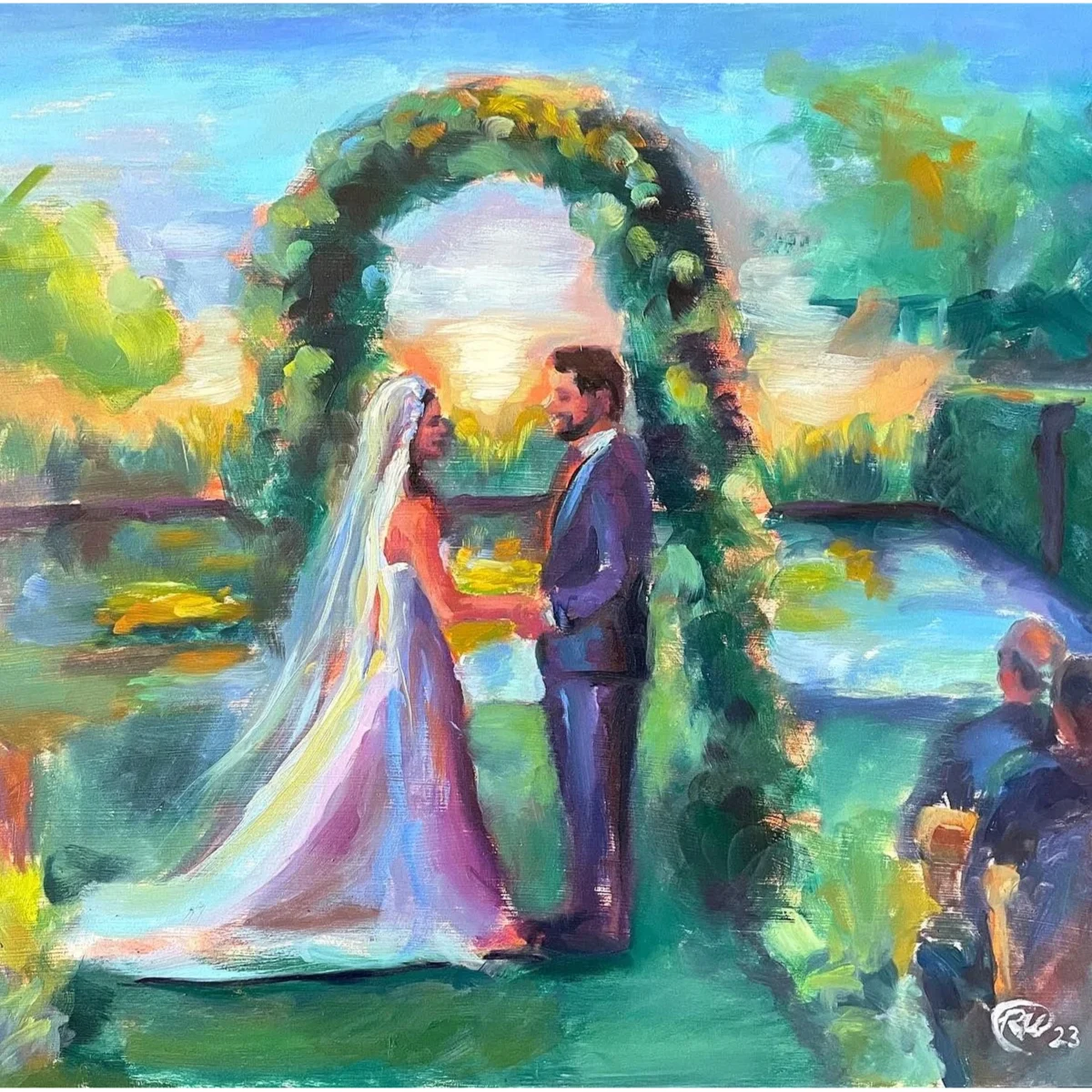 Vibrant Impressionist Wedding Painting by Ryan artwork