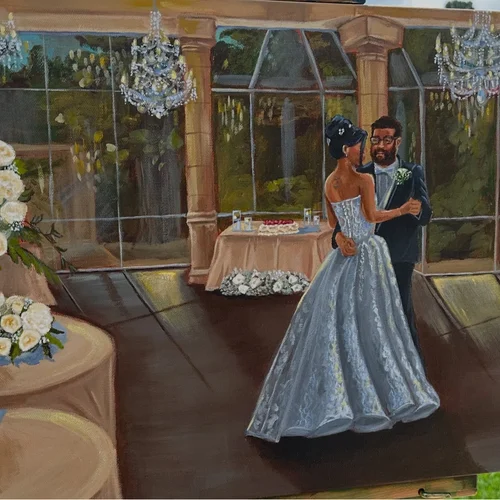 Expressive Acrylic Live Wedding Painting by Alexandra - Image 1