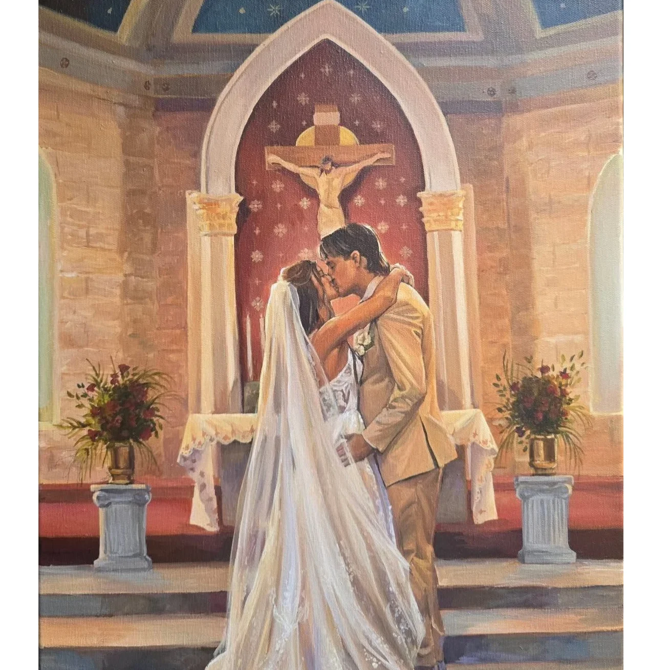 Realism-Focused Live Wedding Painting by Mabel artwork
