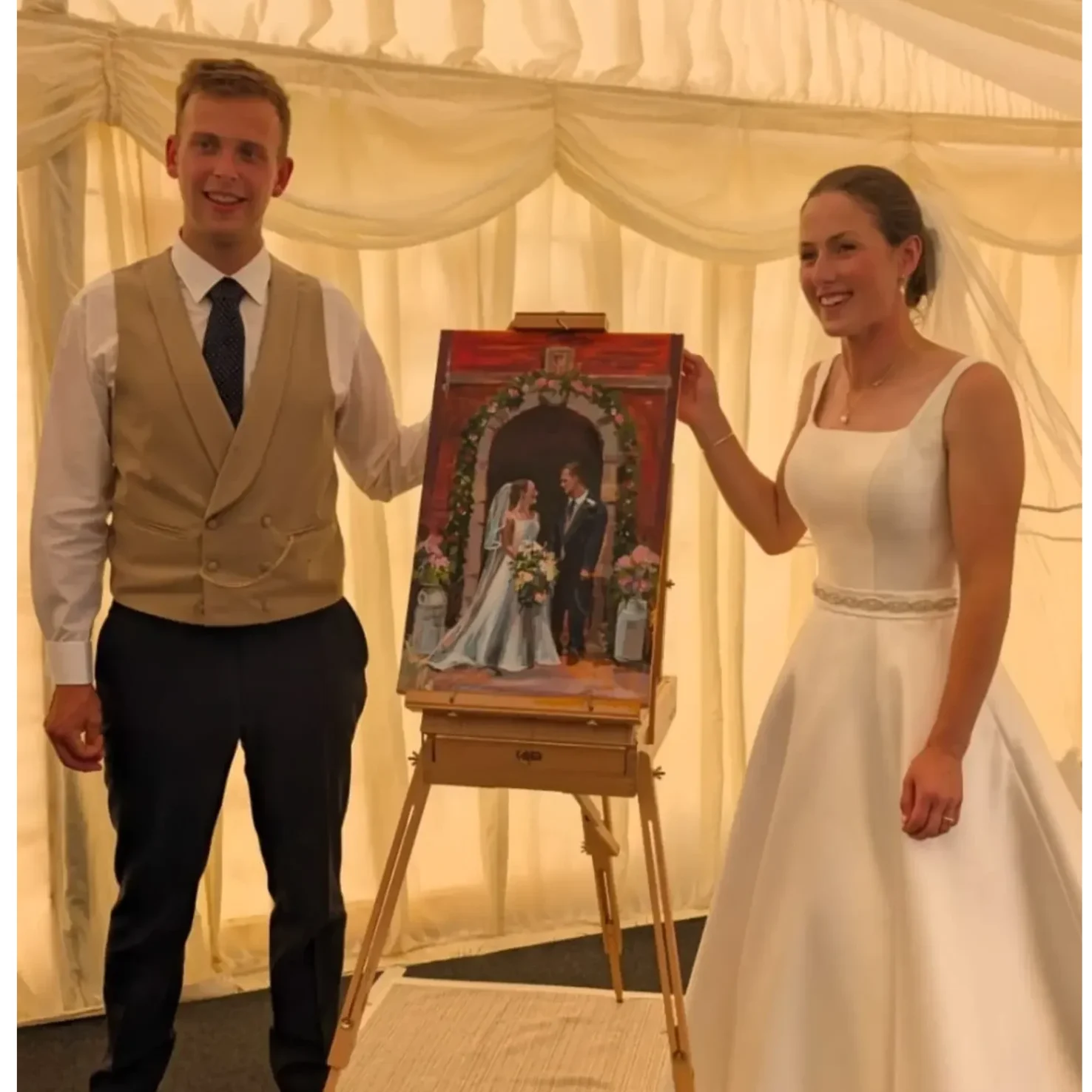 Painterly and Expressive Live Wedding Painting by Lydia artwork