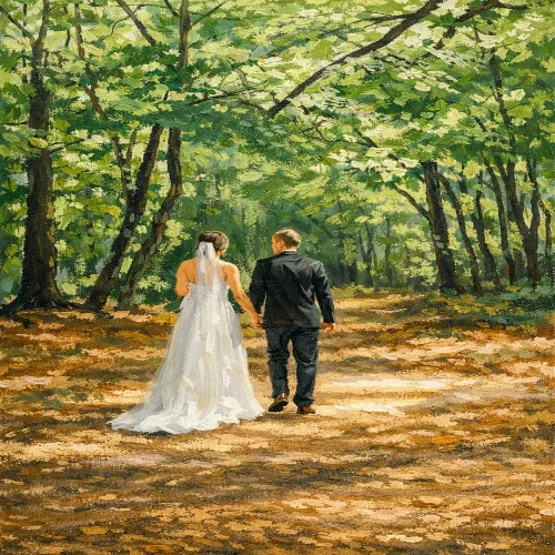 Elegant Live Wedding Painting by Arwa - Image 1